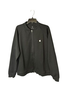 Apple Black Zip Up Bomber Sweatshirt Top XL